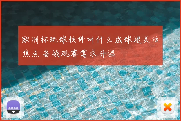 欧洲杯玩球软件叫什么成球迷关注焦点 备战观赛需求升温