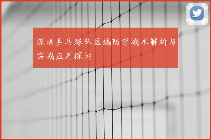 深圳乒乓球队区域防守战术解析与实战应用探讨